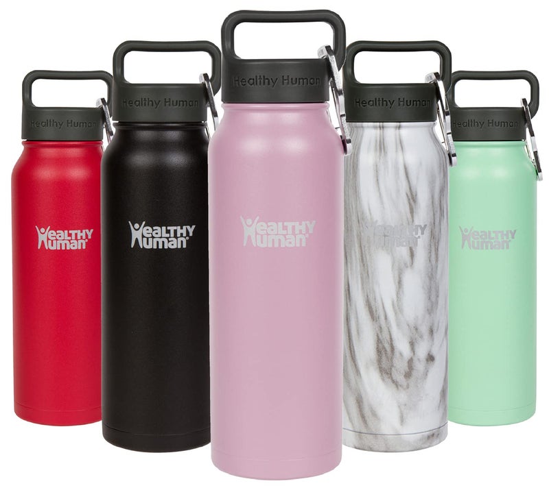 Healthy Human Stainless Steel Water Bottle | Double Walled Vacuum Insulated Water Thermos for Adults | Eco-Friendly Travel Bottles with Leak Proof Lid (Petal Pink, 21 oz/ 621 ML) - Image 1